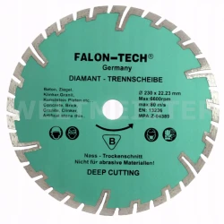 TARCZA DIAMENTOWA DO CIĘCIA BETONU TURBO 230x22,2