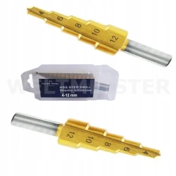WIERTŁO STOŻKOWE STOPNIOWE HS TYTAN 4-12mm WIERTŁA